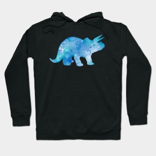 Light Blue Triceratops Watercolor Painting Hoodie